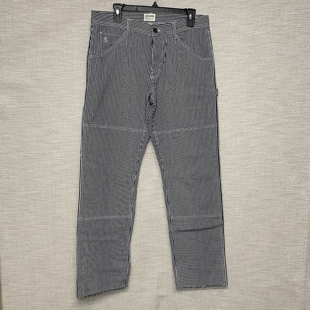 Todd Snyder Welder Pants (34x31 Unhemmed) Railroad Stripe Carpenter Button Fly